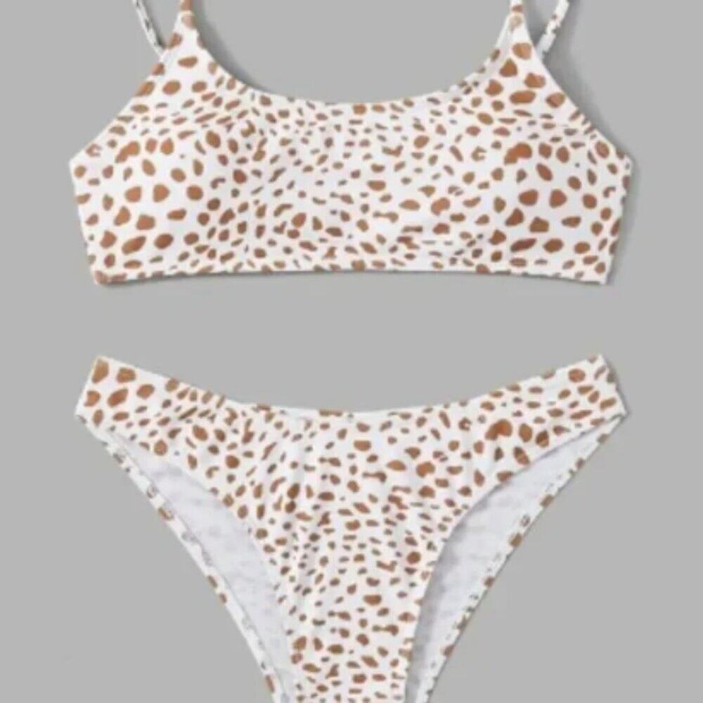 NWT, Shein • Sexy Cow Print Bikini Swimsuit, Size Large